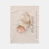 ミニマルベビー名誕生統計と写真生まれたばかりの フリースブランケット (正面)