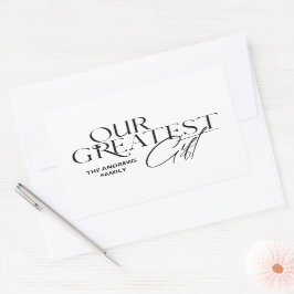 ミニマルベビー発表クリスマス 長方形シール