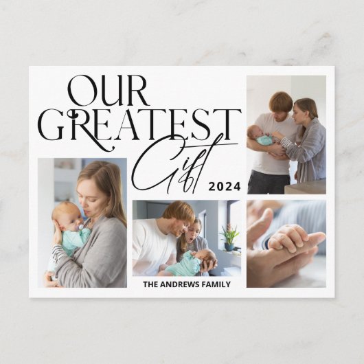 ミニマルベビー発表5写真クリスマス シーズンポストカード (正面)