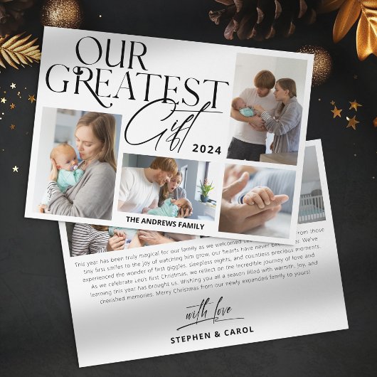 ミニマルベビー発表6写真クリスマス シーズンカード