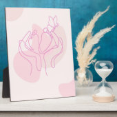 ミニマルベビー足ラインアートと蝶 フォトプラーク (側面)