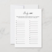 ミニマルベビーABCベビーシャワーゲームカード 招待状 (正面)