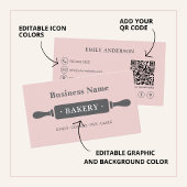 ミニマルベーカリーピンク 名刺