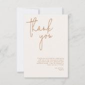 ミニマルベージュのブライダルシャワー サンキューカード (正面)