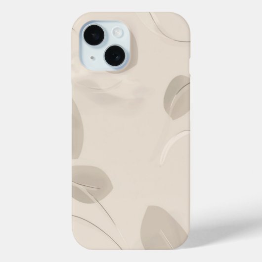 ミニマルベージュの葉のデザインケース Case-Mate iPhoneケース (裏面)