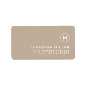 ミニマルベージュクラシックモノグラム差出人住所 ラベル (正面)