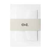 ミニマルベージュモノグラムウェディング 招待状ベリーバンド (正面例)