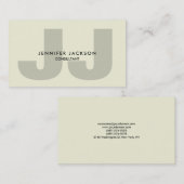 ミニマルベージュモノグラムトレンディー モダン 名刺 (正面/裏面)