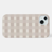 ミニマルベージュ市松模様デザイン iPhoneケース (裏面横)