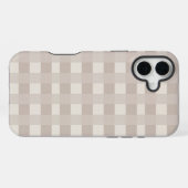 ミニマルベージュ市松模様デザイン iPhoneケース (裏面横)
