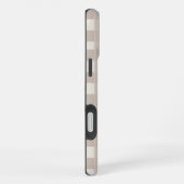ミニマルベージュ市松模様デザイン iPhoneケース (右側面)