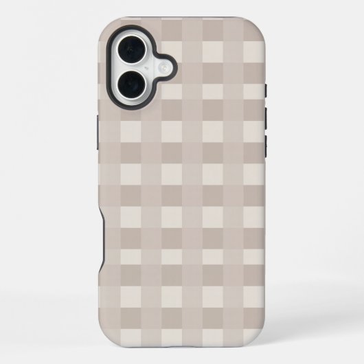 ミニマルベージュ市松模様デザイン iPhoneケース (裏面)
