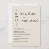 ミニマルベージュ結婚式招待状 招待状 (正面)