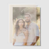 ミニマルベージュ色パームツリーラインアートエレガントな結婚式 ベラム紙招待状 (オフセット (カップル))