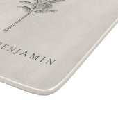 ミニマルベージュ色パームツリーラインアートカスタムウェディング カッティングボード (角)