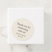 ミニマルベージュ色ブラックエレガントな結婚式ありがとう フェイバータグ (インサイチュ)