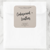 ミニマルベージュ モダン キャンドル 製品ラベル スクエアシール (バッグ)