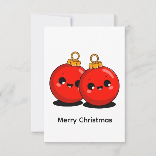 ミニマルホリデー かわいいクリスマス サンキューカード (正面)
