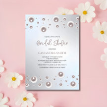 ミニマルホワイトパールシルバー ブライダルシャワー