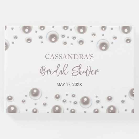 ミニマルホワイトパール ブライダルシャワー ゲストブック (正面)