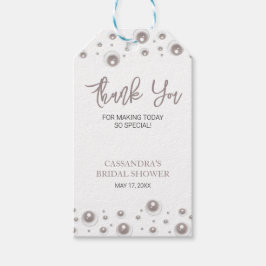 ミニマルホワイトパール ブライダルシャワー サンクス ギフトタグ