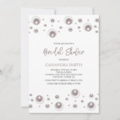 ミニマルホワイトパール ブライダルシャワー 招待状 (正面)