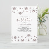 ミニマルホワイトパール ブライダルシャワー 招待状 (スタンド正面)
