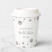 ミニマルホワイトパール ブライダルシャワー 紙コップ (裏面)