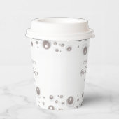 ミニマルホワイトパール ブライダルシャワー 紙コップ (右)