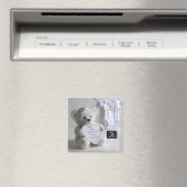 ミニマルホワイトベアの妊娠発表記念品 マグネット (インサイチュ (食洗機))