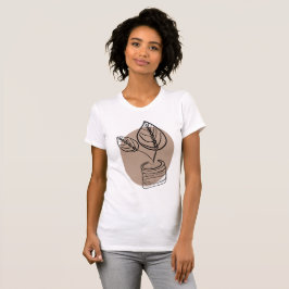 ミニマルボタニカルカラテア植物アート Tシャツ