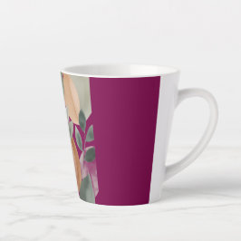 ミニマルボタニカルリーフパターン カフェラテマグ
