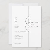 ミニマルボタニカル結婚式招待状セット 招待状 (正面)