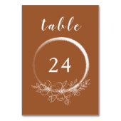 ミニマルボヘミアンバーントシエナテーブルナンバーカード テーブルナンバー (裏面)