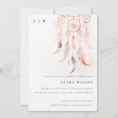 ミニマルボヘミアンフェアドリームキャッチャー誕生日 招待状 (正面)