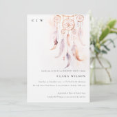 ミニマルボヘミアンフェアドリームキャッチャー誕生日 招待状 (スタンド正面)