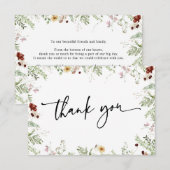 ミニマルボホ キュート ワイルドフラワーズ ありがとうカード サンキューカード (正面/裏面)