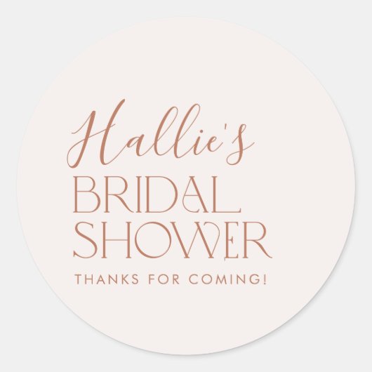 ミニマルボーホーウェディングシャワーのお礼プチギフト ラウンドシール (正面)