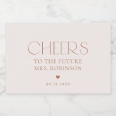 ミニマルボーホー, モダン, テラコッタ, ブライダルシャワー スパークリングワインラベル (シングルラベル)