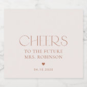 ミニマルボーホー, モダン, テラコッタ, ブライダルシャワー スパークリングワインラベル (シングルラベル)