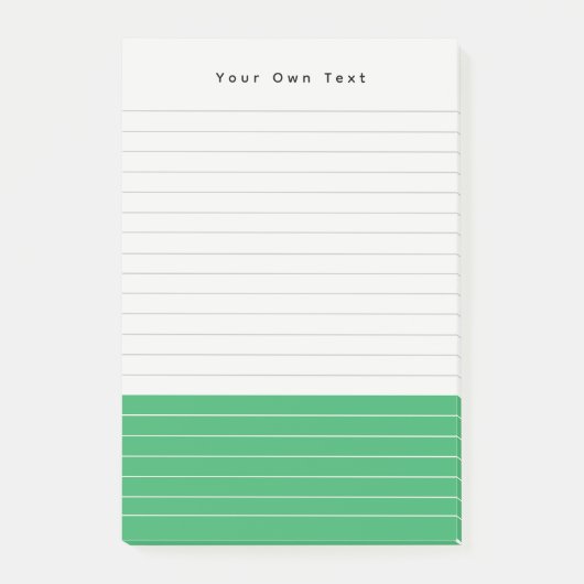 ミニマルポップ・アートのリスト緑の色抜きメモ帳 ポストイット (正面)