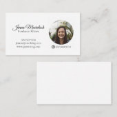 ミニマルポートレート写真インスタグラムハンドル 名刺 (正面/裏面)