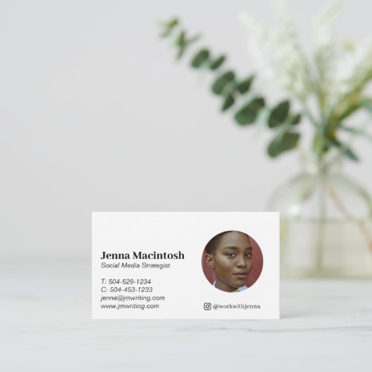 ミニマルポートレート写真Instagramアカウントカード 名刺 (スタンド正面)