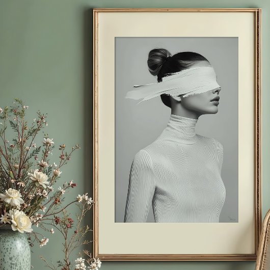 ミニマルポートレート抽象芸術 ポスター