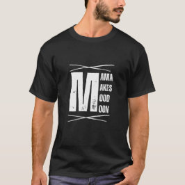 ミニマルママムードムーンベアデザイン Tシャツ