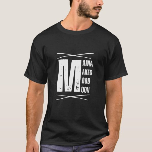 ミニマルママムードムーンベアデザイン Tシャツ (正面)