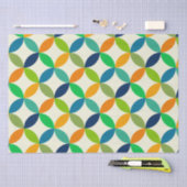 ミニマルミッドセンチュリー幾何学円パターン 薄葉紙 (クラフト)