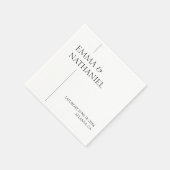 ミニマルミニマシンプルリ白黒結婚の スタンダードカクテルナプキン (角)