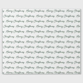 ミニマルミニマルリストの緑の草書体クリスマス ラッピングペーパー (フラット)