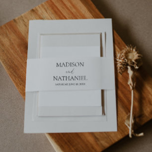 ミニマルミニマル白結婚黒 招待状ベリーバンド